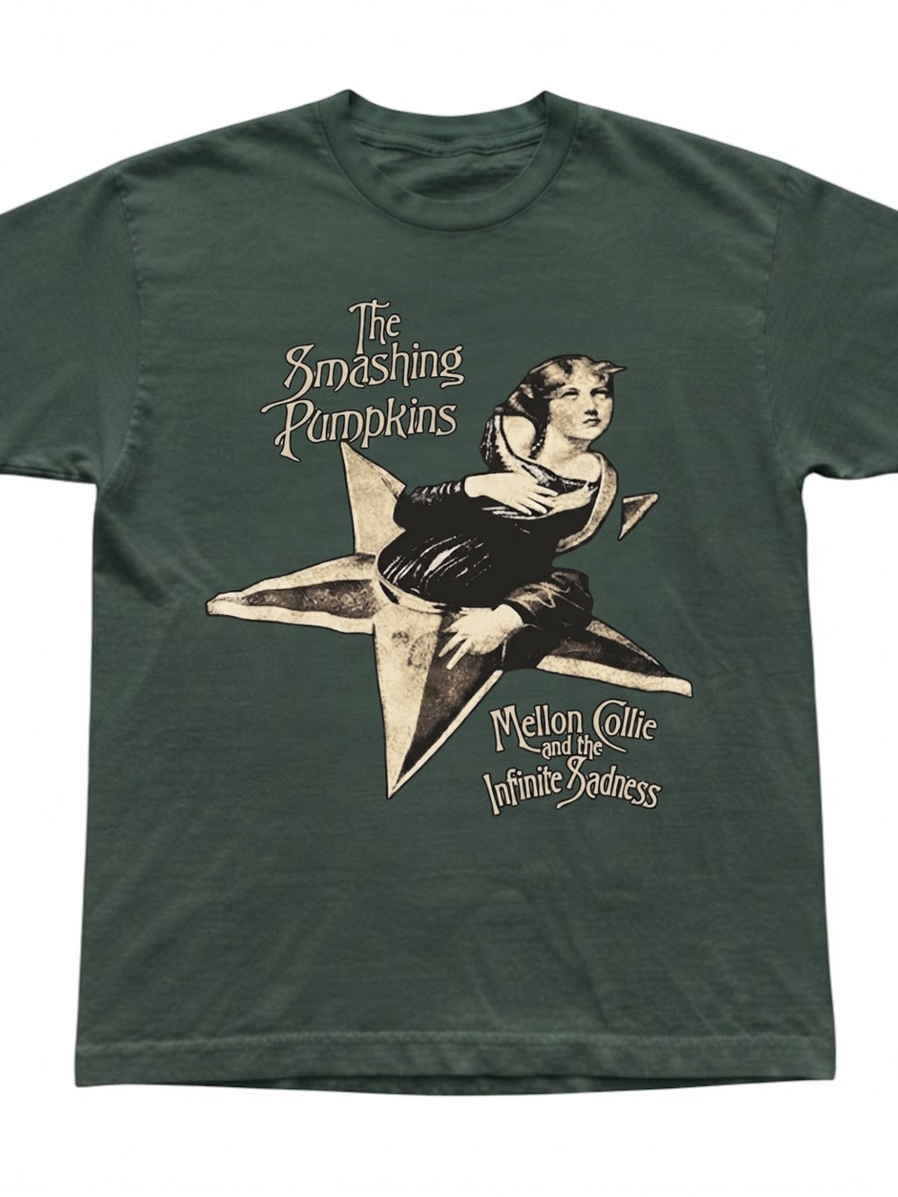 Smashing Pumpkins Star Graphic Green Heavy Cotton Gildan T-Shirt